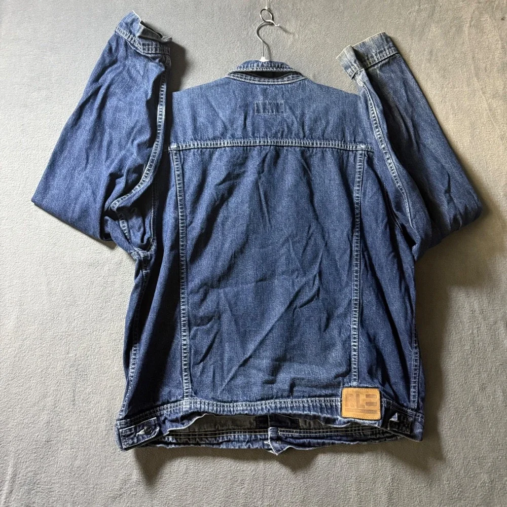 Polo Jeans Co Ralph Lauren Mens XL Denim Trucker Jacket Dark Wash Blue Cotton